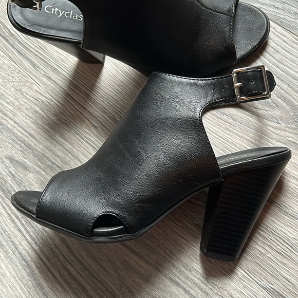 CityClassified Womens Peep Toe Ankle Booties Black - Picture 7 of 10